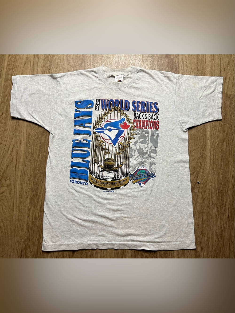 Vintage 1993 Toronto Blue Jays World Series Champions T-Shirt Sz XL